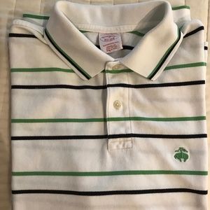 Mens Striped White Brooks Brothers Classic Polo